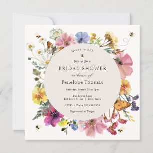 Invitation Fleur sauvage et Fête des mariées florale de l'été