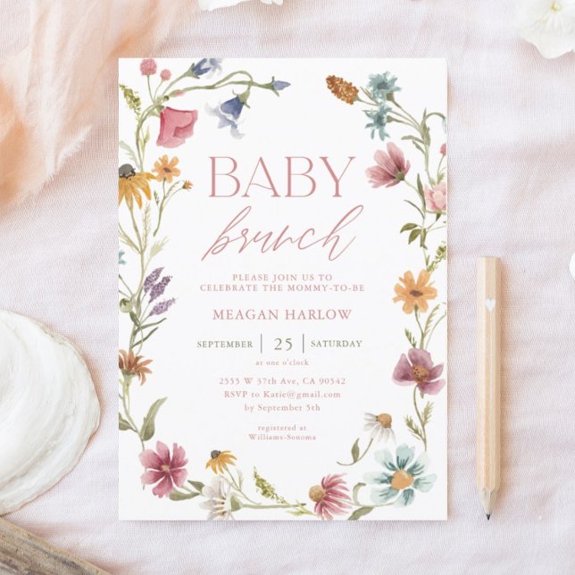 Invitation Fleur sauvage Floral Baby Brunch (Créateur téléchargé)
