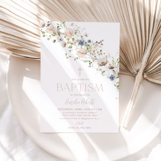 Invitation fleur sauvage Floral Baptism