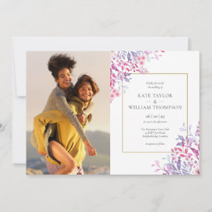 Invitation Fleur sauvage Floral Botanical Photos Mariage