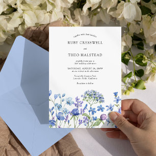 Invitation Fleur sauvage floral Delicle Mariage Periwinkle