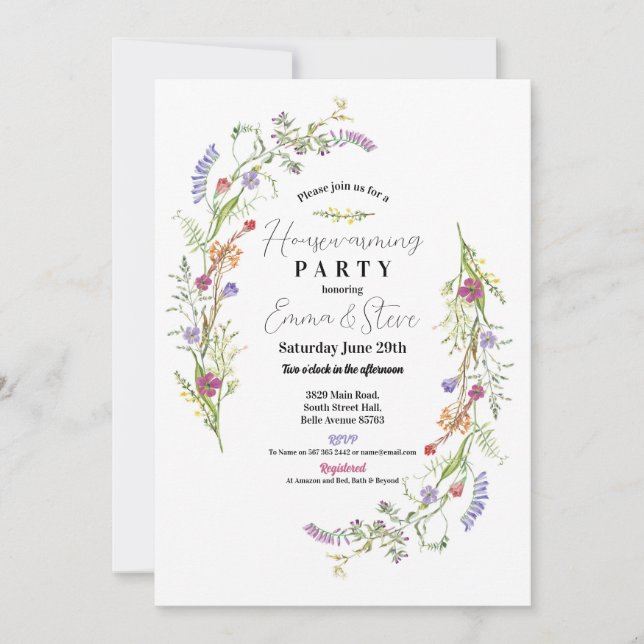 Invitation Fleur sauvage Floral Ditsy (Devant)