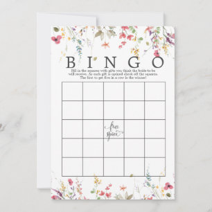 Invitation Fleur sauvage Floral Fête des mariées Bingo Jeu do