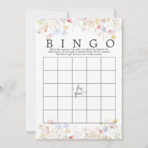 Invitation Fleur sauvage Floral Fête des mariées Bingo Jeu do