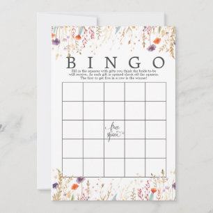 Invitation Fleur sauvage Floral Fête des mariées Bingo Jeu do