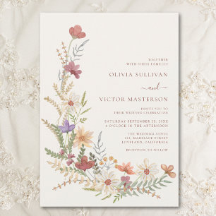 Invitation Fleur sauvage Floral Mariage de automne