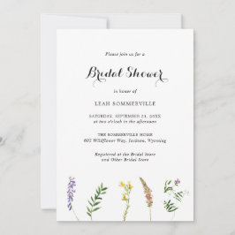 Invitation Fleur sauvage floral rustique Fête des mariées élé