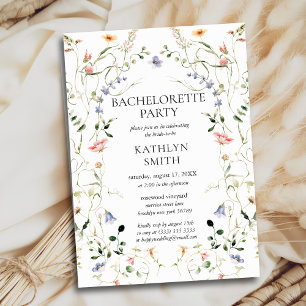 Invitation Fleur sauvage Floral Wreath Garden Bachelorette Pa