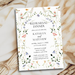 Invitation Fleur sauvage Floral Wreath Garden Dîner de répéti