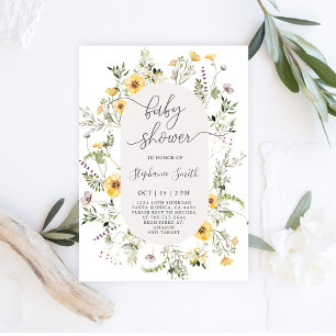 Invitation Fleur sauvage florale Spring Baby shower fille