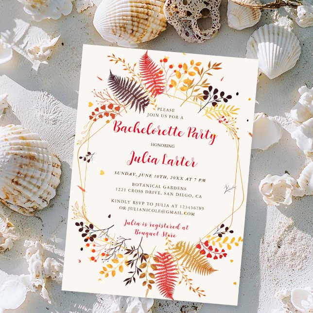 Invitation Fleur sauvage Forest Fern Champhroom Bachelorette  (Créateur téléchargé)