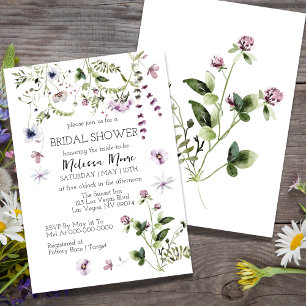 Invitation Fleur sauvage Garden Blooms Bridal Shower Invitati