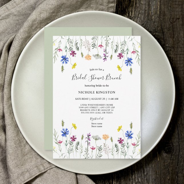 Invitation Fleur sauvage Garden Fête des mariées Brunch Invit (Créateur téléchargé)