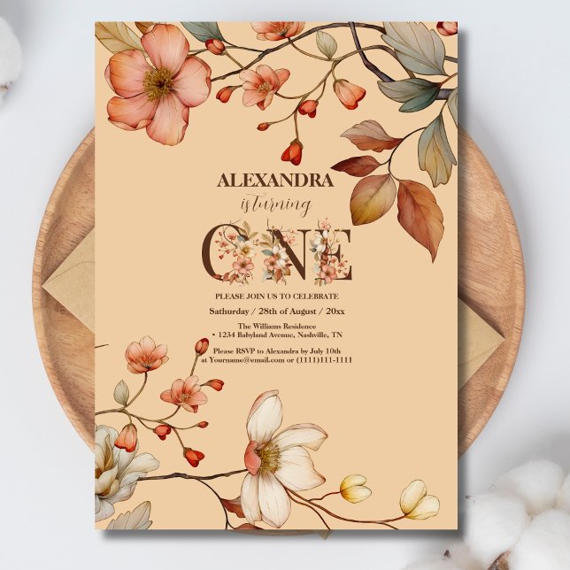 Invitation Fleur sauvage Garden Party 1er anniversaire (Créateur téléchargé)