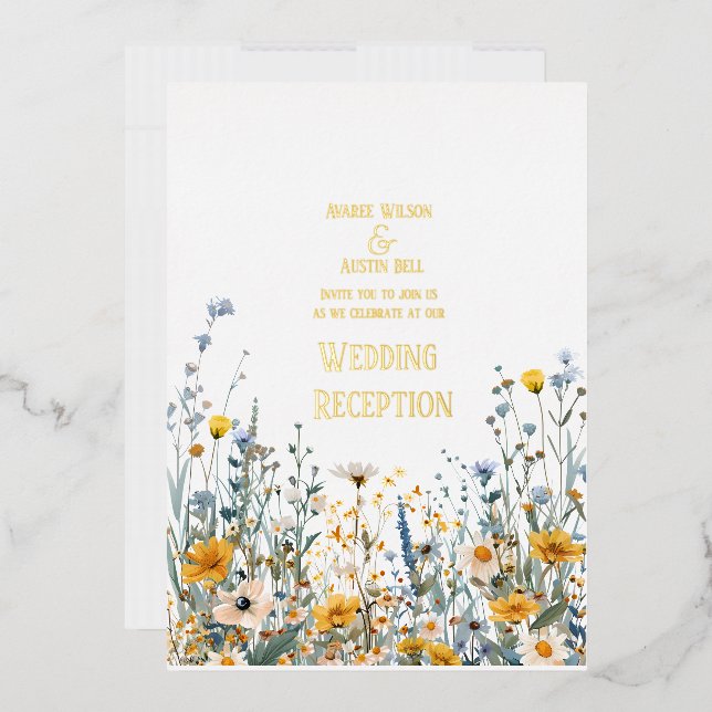 Invitation Fleur sauvage Gold Foil (Enveloppe)
