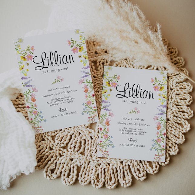 Invitation Fleur sauvage Jardin Fête Anniversaire (Créateur téléchargé)