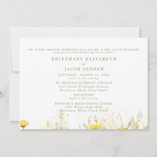 Invitation Fleur sauvage Jaune Les deux parents 2 Lieu Mariag
