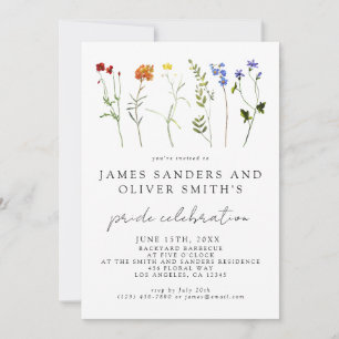 Invitation Fleur sauvage LGBTQ Fête des Gay pride floraux