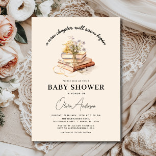 Invitation Fleur sauvage Livre Nouveau chapitre commence Baby