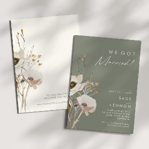 Invitation Fleur sauvage lunatique Sage Elopement Faire-par