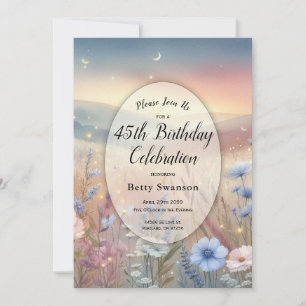 Invitation Fleur sauvage Lune Whispers N'Importe Quel Jour