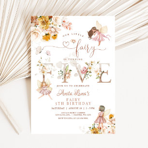 Invitation Fleur sauvage magique Fairy Butterfly 5e anniversa