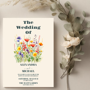 Invitation Fleur sauvage Mariage Boho Pays Floral