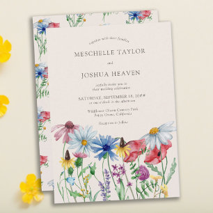 Invitation Fleur sauvage Mariage Boho Pays Floral