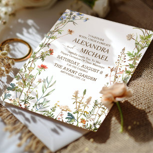 Invitation Fleur sauvage Mariage Boho Pays Mariage Floral