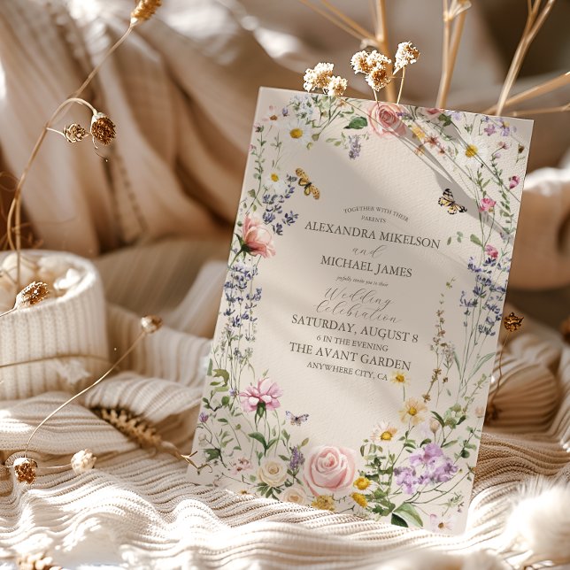 Invitation Fleur sauvage Mariage Rustique PaysMariage (Créateur téléchargé)