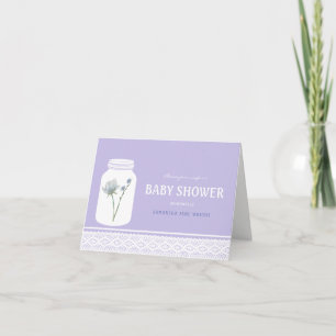 Invitation Fleur sauvage Mason Jar et Baby shower dentelle