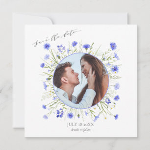 Invitation Fleur sauvage mauve violet enregistrer la date car
