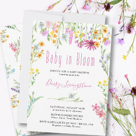 Invitation Fleur sauvage Meadow Baby dans le Baby shower en f