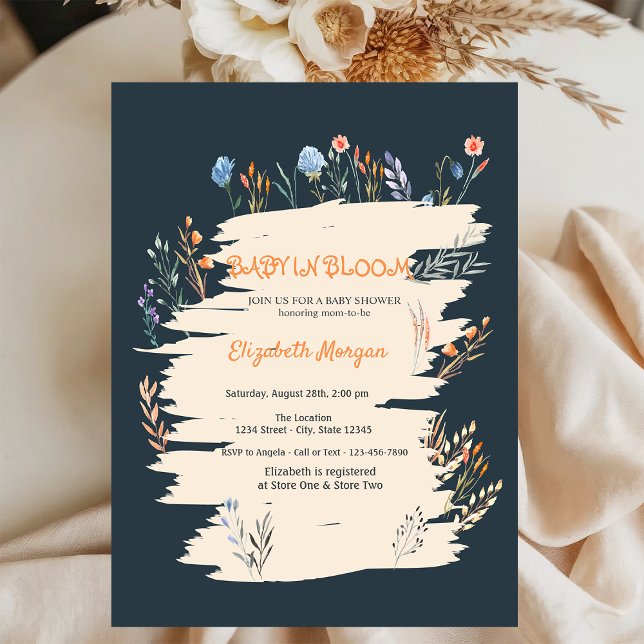 Invitation Fleur sauvage Meadow Baby dans le Baby shower en f (Créateur téléchargé)
