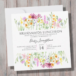Invitation Fleur sauvage Meadow Bridesmaitres Déjeuner