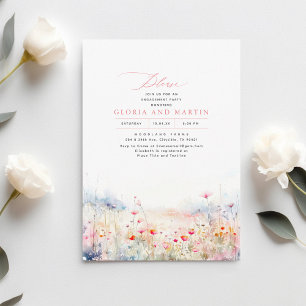 Invitation Fleur sauvage Meadow Elegant Summer Engagement Par