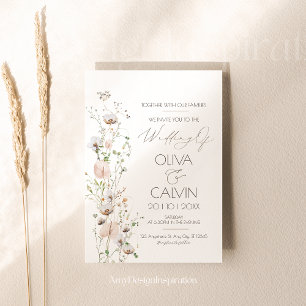 Invitation Fleur sauvage Modèle minimaliste