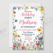 Invitation fleur sauvage moderne Boho floral