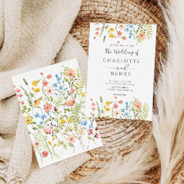 Invitation Fleur sauvage moderne élégant Mariage rustique