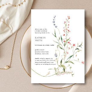 Invitation Fleur sauvage Moderne Floral Jardin Bridal Déjeune