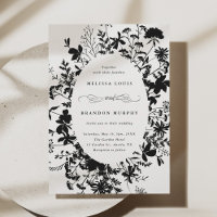 Fleur sauvage noir Mariage Silhouette