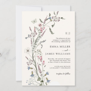 Invitation Fleur sauvage Pastel Mariage