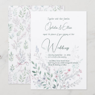 Invitation Fleur sauvage Pastel mariage de typographie modern