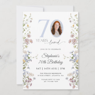 Invitation Fleur sauvage Photo 70e anniversaire