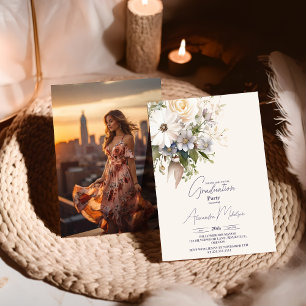 Invitation Fleur sauvage photo Boho Garden Graduation