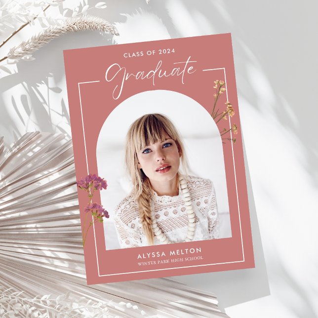 Invitation Fleur sauvage Photo High School Graduation Party (Wildflowers Photo High School Graduation Party Invitation)