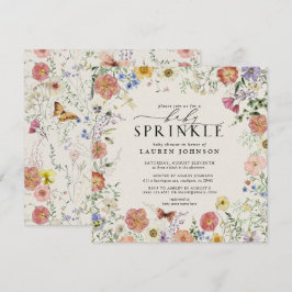 Invitation Fleur sauvage Pressé Floral Baby Sprinkle Douche