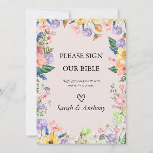 Invitation Fleur sauvage Printemps Bible Invité Livre Signé M