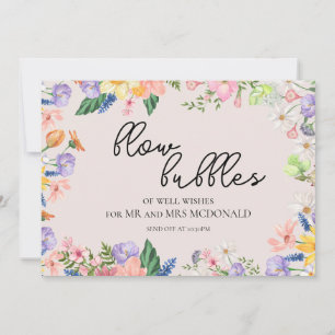 Invitation Fleur sauvage Printemps bulles de mariage Envoyer 