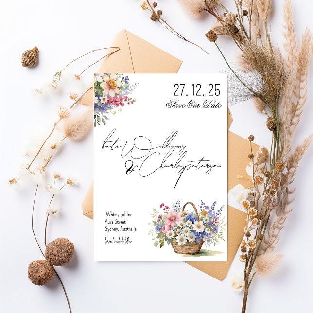 Invitation Fleur sauvage Printemps Été Mariage de automne inv (Créateur téléchargé)